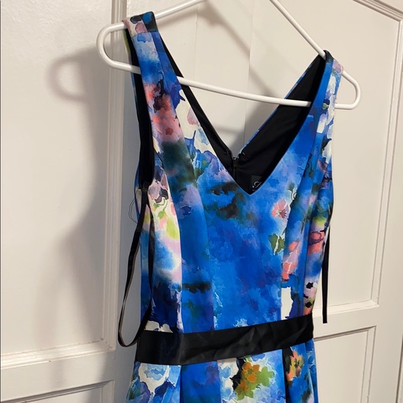 Adrianna Papell Blue Floral V-Neck Midi Sundress - Picture 8 of 8